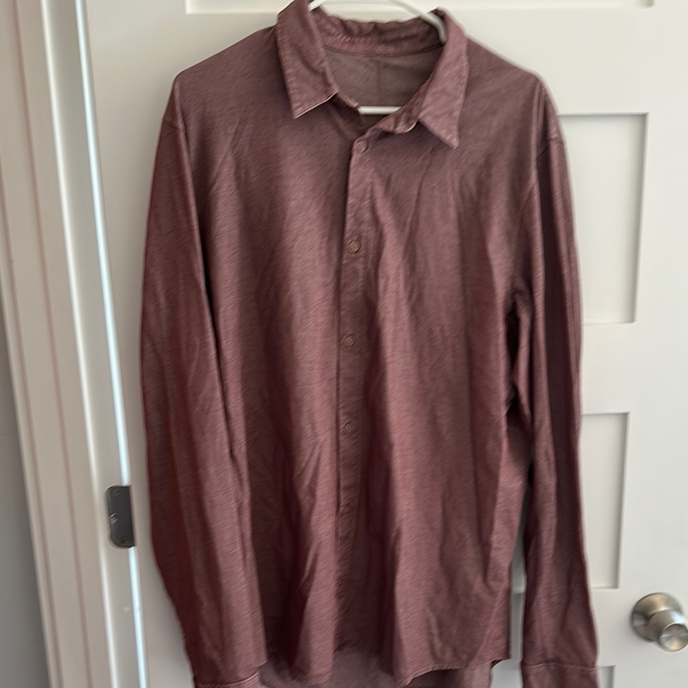 Lululemon Athletica Red Casual Button Down Shirt